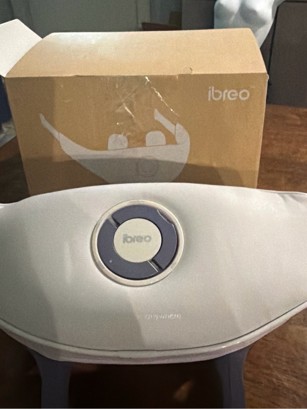 Ibreo White and Purple Massage Cushion - Portable Electronic Relaxation Device